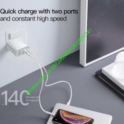 СЗУ 18W QC3.0 PD3.0 с кабелем USAMS T23 с дисплеем Digital Display Fast Charger EU Black (US-CC085)