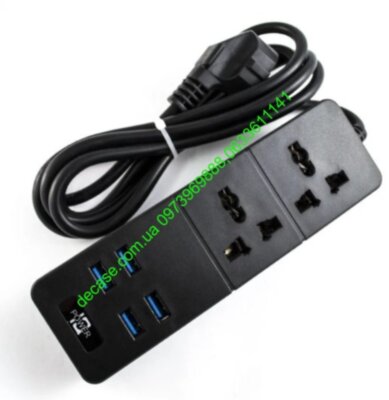 Сетевой фильтр TB-T07 4 USB 2 розетки 3,1А 2 м 