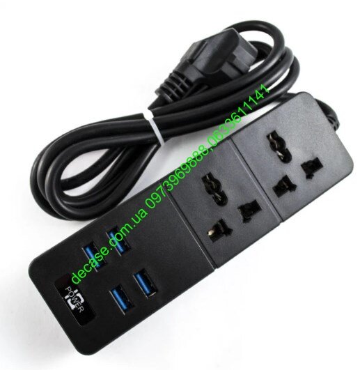 Сетевой фильтр TB-T07 4 USB 2 розетки 3,1А 2 м 