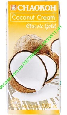 Кокосовые сливки Chaokoh Coconut cream 20-25% 1л Таиланд