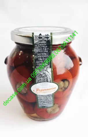 Перчики 280g без глютена фаршированные сыром рикотта и каперсами Италия 
