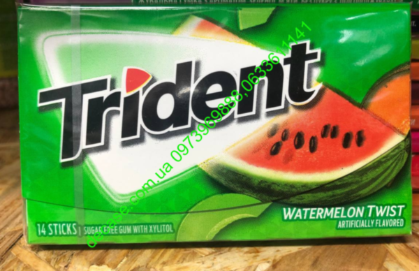 Trident watermelon twist жевачка тридент со вкусом арбуз-дыня