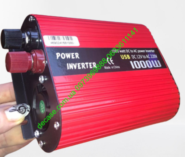 1000w Преобразователь Инвертор Inverter 12В 220В AC/DC Автомобільний інвертор із здвоєнним usb портом і зовнішній заобіжником 12V/220V 1000W
