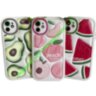 Чехол силиконовый для Apple iPhone 12 Красочный арбуз Summer 3D Fruits Peach  