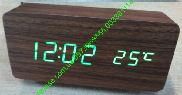 Часы деревянный брусок Vst862 Brown Green