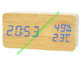 Часы деревянный брусок влажность Vst862s Blue