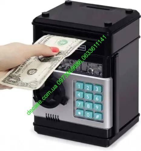Детская электронная копилка сейф с кодовым замком и купюроприемником Number Bank