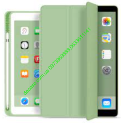 Apple book cover iPad 9.7 5/6/7/8/9 with Pen Slot Mint Чохол для iPad Air 4 2020 / Air 5 2022, Tri-Fold with Pen Slot 
