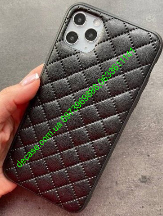 Чехол iPhone Quilted Leather Case iPhone XS Max X/Xs чорний еко-шкіра