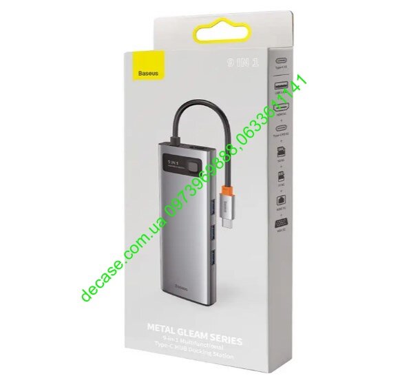 9в1 USB-C Хаб Baseus Metal Gleam Multifunctional Type-C HUB Docking Station