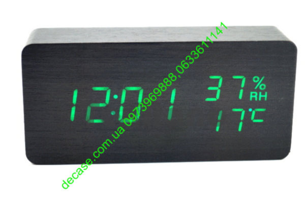 Часы куб Влажность Vst862s Черные-зеленый Black Green