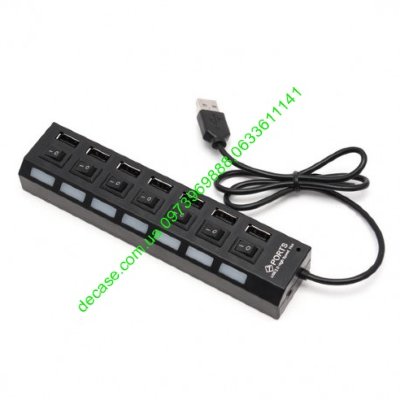 USB HUB с доп питанием 7 портов + отключение каждого порта