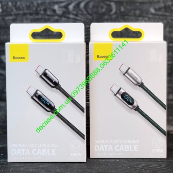 PD кабель Baseus Display Fast Charging Data Cable Type-C to Type-C 100W 1m