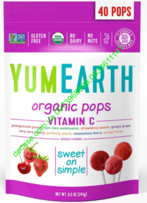 Леденцы YumEarth Assorted Flavors Organic Pops 40 pops