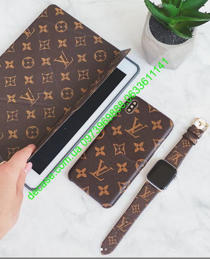 Комплект Louis Vuitton iPhone 10 XS Max ремешок 38мм Airpods