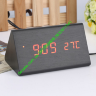 Часы треугольник под дерево vct 861 black Red