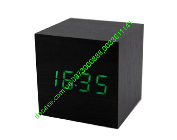 Часы деревянный брусок Vst-869 Black Green