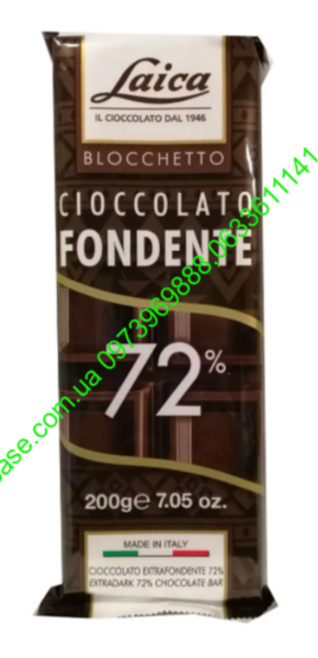 Laica 72% Чорний шоколад элитный Laica blocchetto Cioccolato fondente Италия 