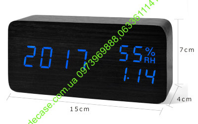 Часы деревянный брусок Vst862s Black Blue