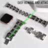 Ремешок Шанель для Apple Watch CHANEll 38/41/42 Silver black