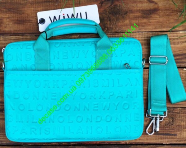 Сумка для ноутбука Wiwu Cosmo Vogue Slim case 13”- 14” плечевой ремень бирюза