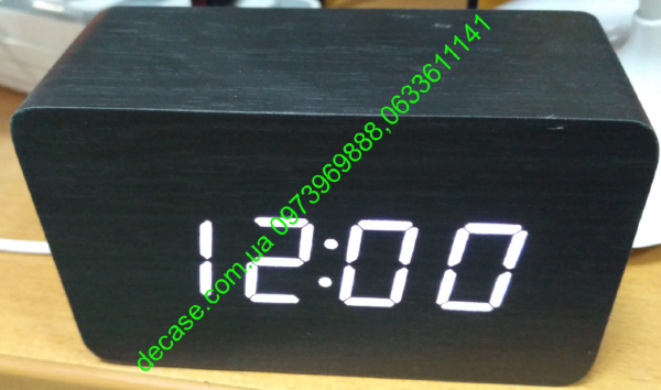 Часы деревянный брусок Vst863 Black-white
