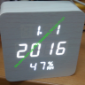 Часы куб Влажность Vst872s White White белый шпон белая подсветка