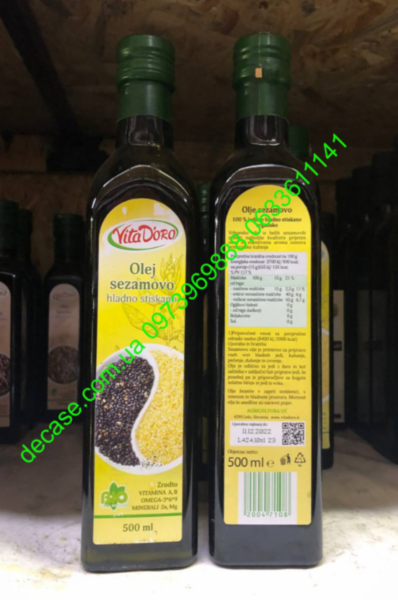 Кунжутное масло холодного отжима Vita D'oro 500ml Olej sezamovo hladno stiskano 500ml