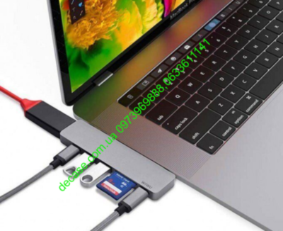 7в1 Т8 Адаптер переходник Wwu Adapter USB Type-C для Apple Macbook