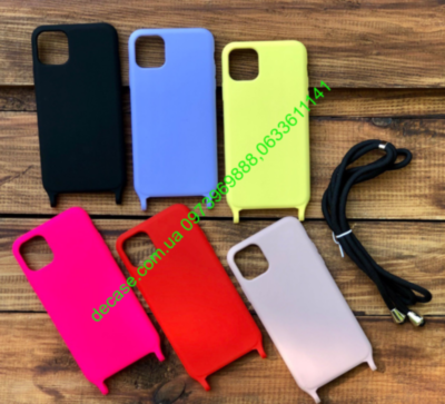 Чехол на ремешке на шею iPhone Silicone Case Crossbody bag  