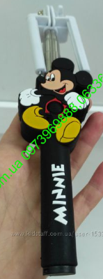 Держатель выдвижной для selfi A-Series Mickey Mouse + кнопка через 3,5"