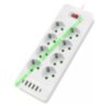 Сетевой фильтр-удлинитель сетевая переноска 2Type-C 6м F34U 8 розеток 4USB 2500W