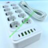 Сетевой фильтр-удлинитель сетевая переноска 2Type-C 6м F34U 8 розеток 4USB 2500W