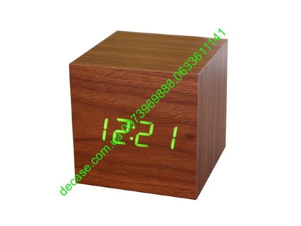 Часы деревянный брусок Vst-869 Brown Green
